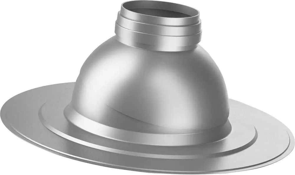 Flachdachflansch aus Metall für Abgasanlagen, geeignet für die Installation auf Flachdächern, hergestellt von Bosch.